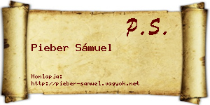 Pieber Sámuel névjegykártya